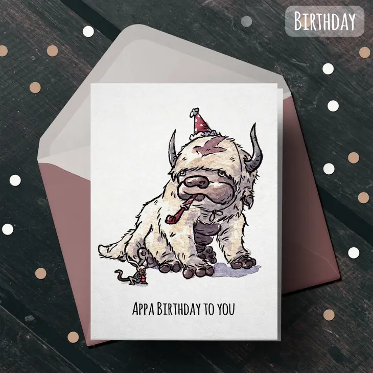 "Appa Birthday" - Avatar the Last Airbender Birthday Card