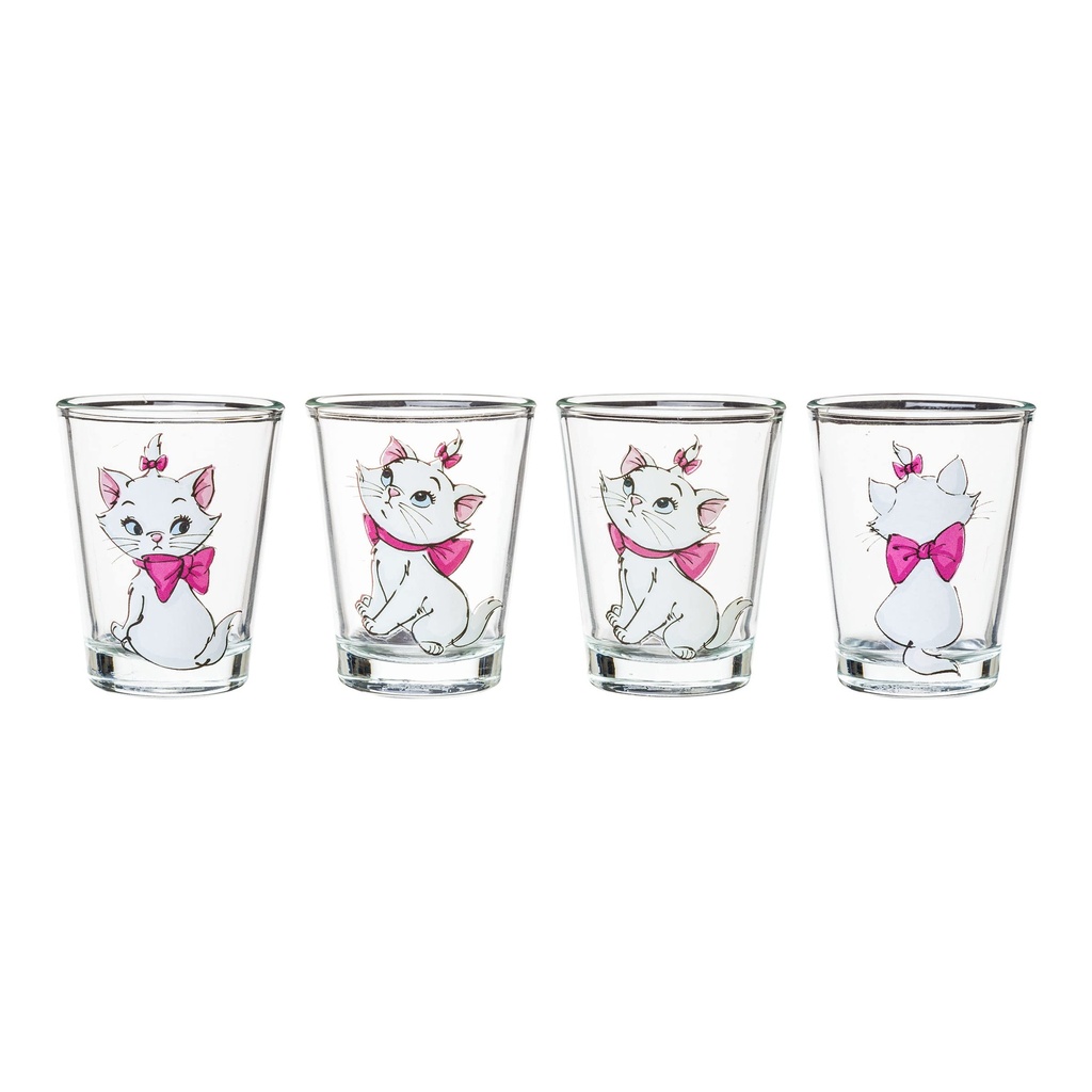 Aristocats Marie Poses 4pc Glass Shots Glassware Set