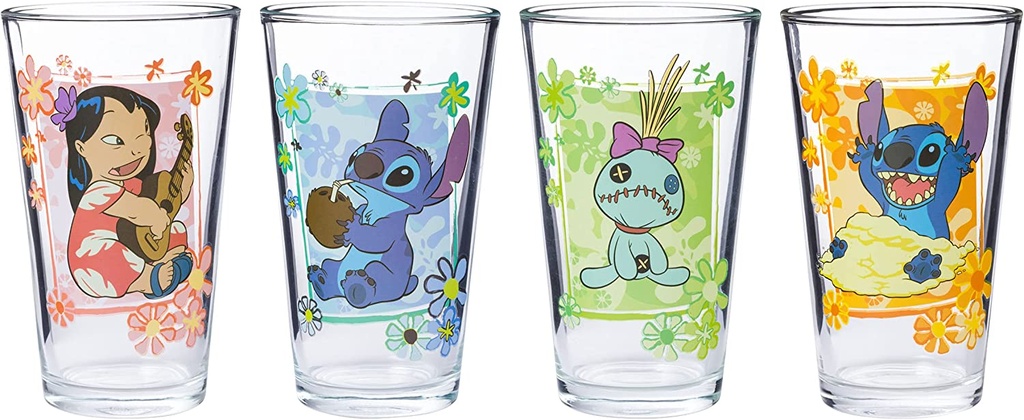 Lilo and Stitch Set of Four 16oz Glasses