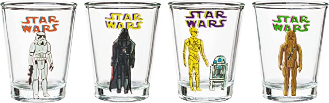 Star Wars Character Doodles 4pc Glass Shots Glassware Set