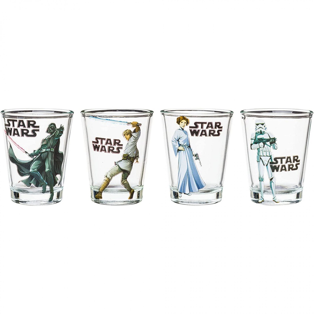 Star Wars Characters 4pc Glass Shots Glassware Set