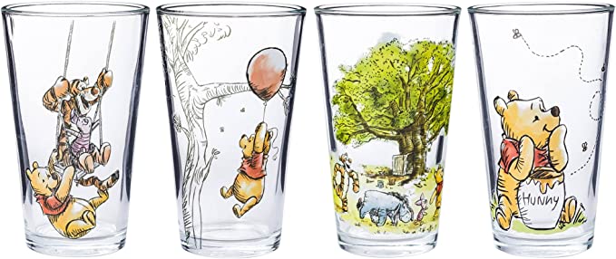 Winnie the Pooh Set of Four 16oz Glasses