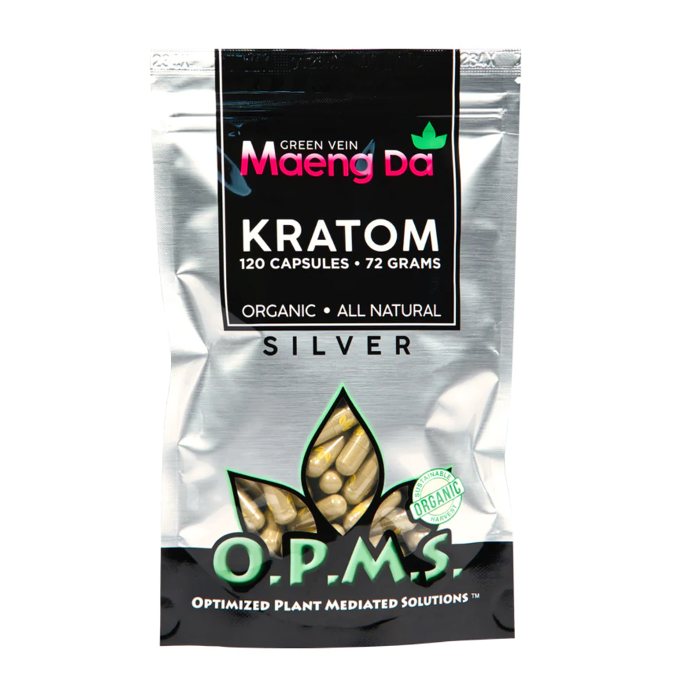 [OPMS-S-72G-GVMD] OPMS Silver Capsules 72g 120ct (Green Vein Maeng Da)