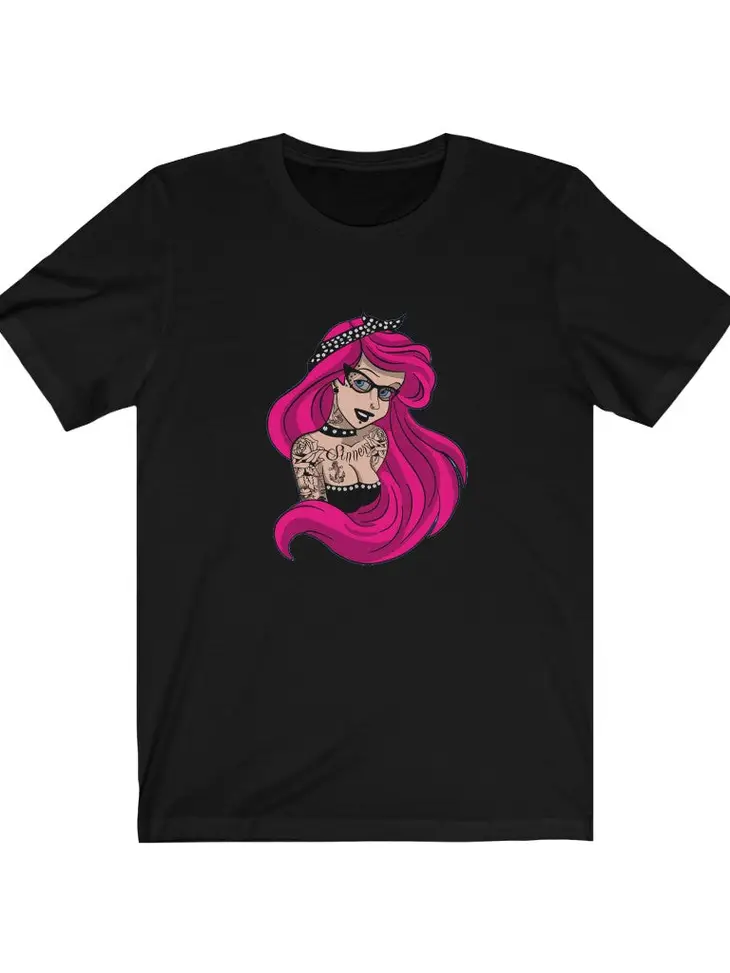 Tattooed Ariel  T-Shirt - Black (Medium)