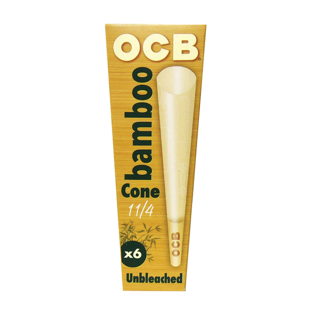 OCB Bamboo Unbleached 1 1/4 Cones 6 Pack