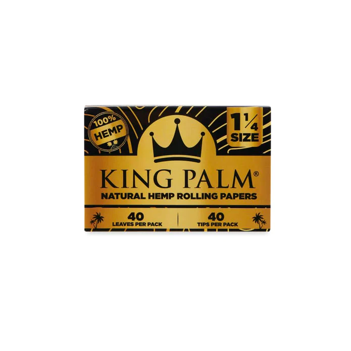 King Palm Natural Hemp 1 1/4 Rolling Papers + Tips