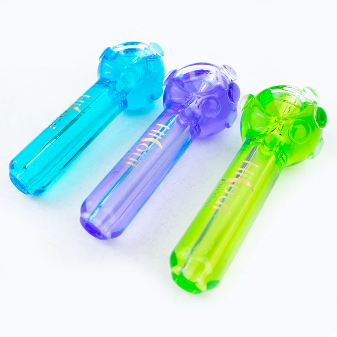 4" Hi Soul Solid Freezable Glycerin Glass Hand Pipe (Purple)