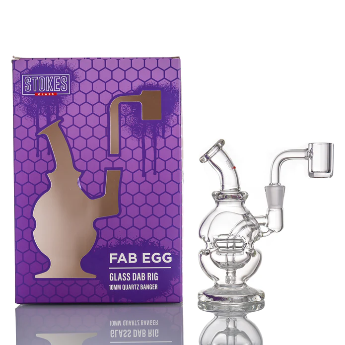 Stokes 5.1" Fab Egg - 10mm Banger - Glass Dab Rig