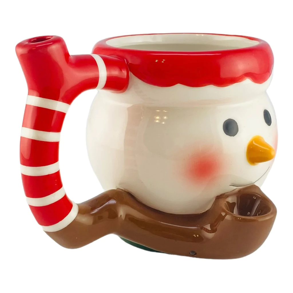 Ceramic Snow Man Mug Pipe