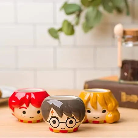 Harry Potter 3pc Ceramic Sculpted Mini Cup Set in Retail Box