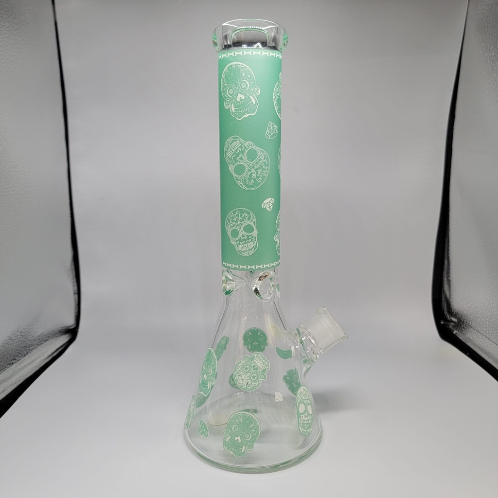 Brandless Sugar Skull Beaker 14 inch - Viridian