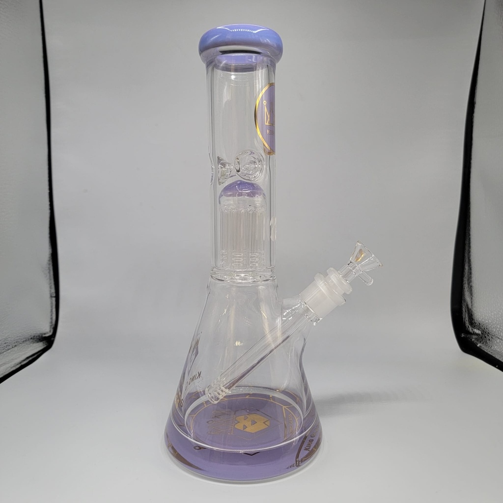 King Glass Tree Perc Beaker 12 inch - Purple Accents