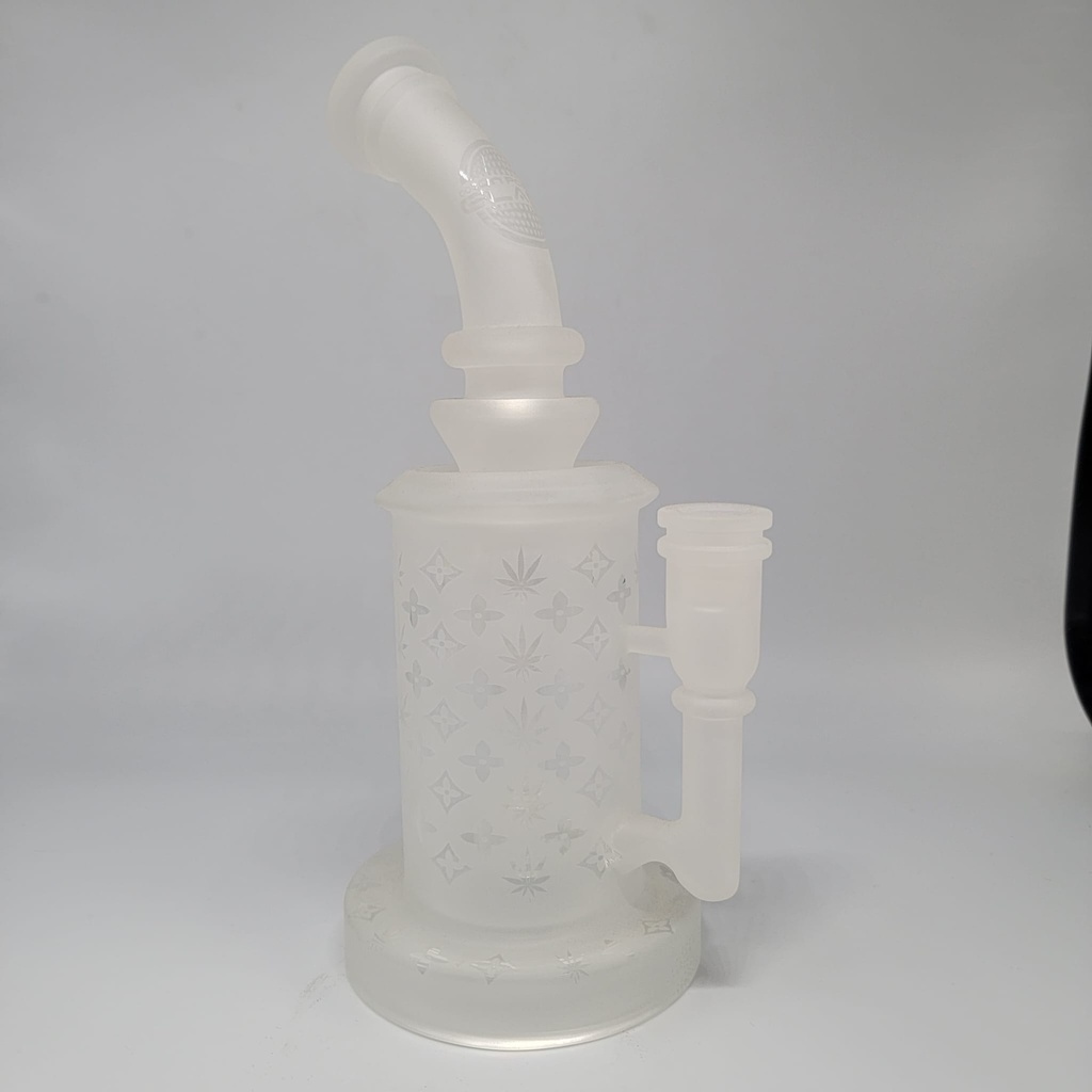 On Point Glass Matrix Perc Frosted Bent Neck 10 inch