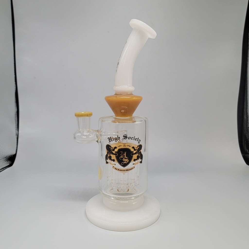 High Society Tree Perc Bent Neck 10 inch - White & Brown