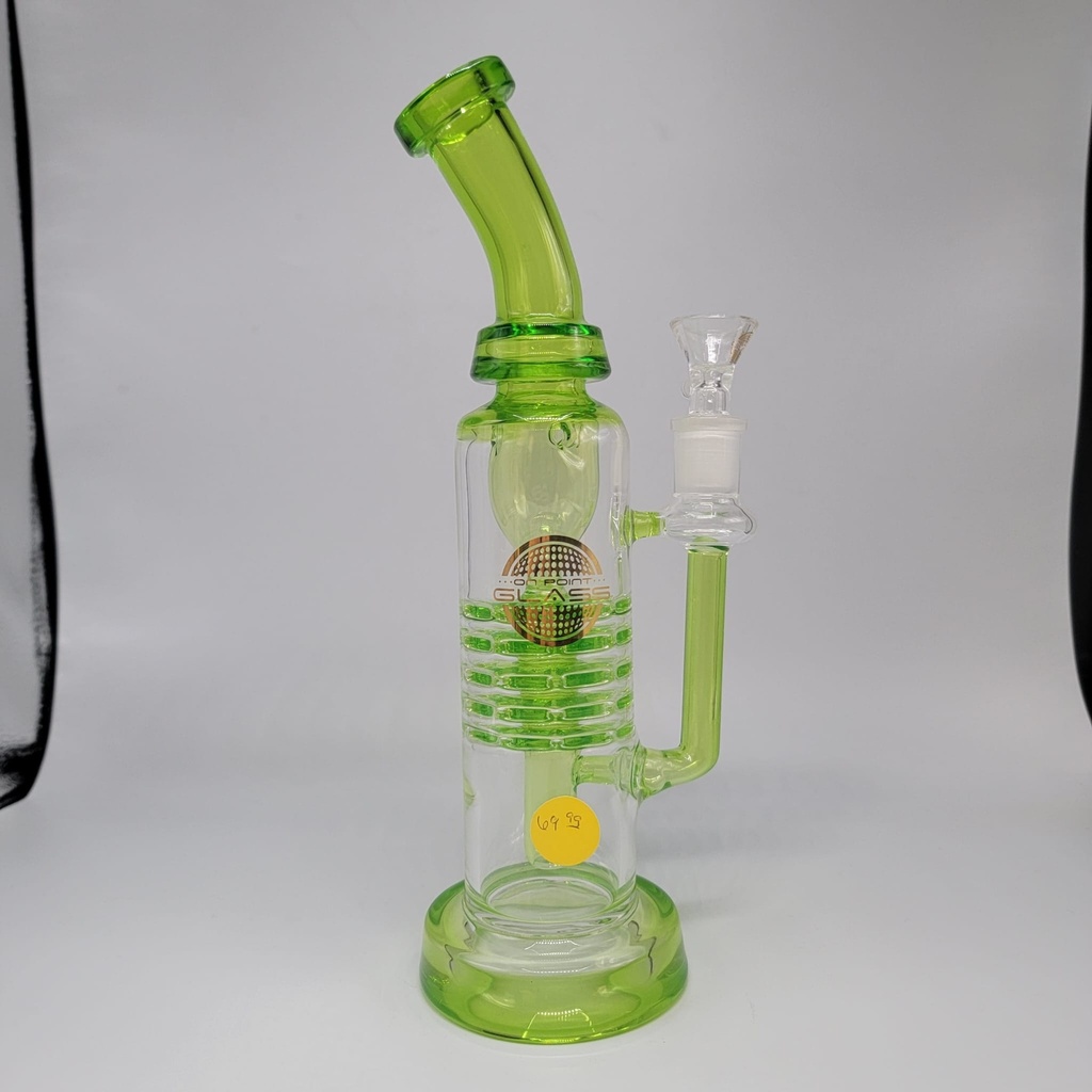 On Point Glass 5x Slotted Disk Perc 10.5 inch - Slime Green