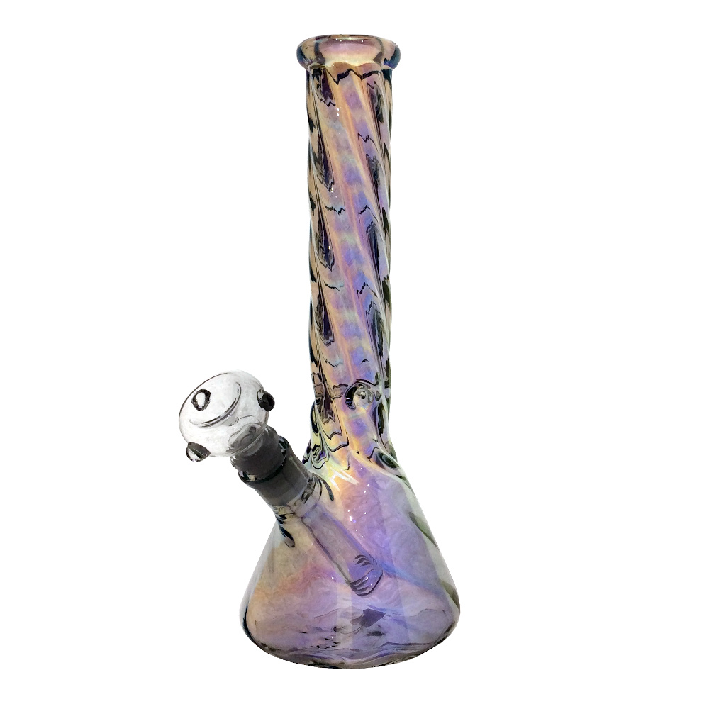 Iridescent Twist Beaker 12in Water Pipe