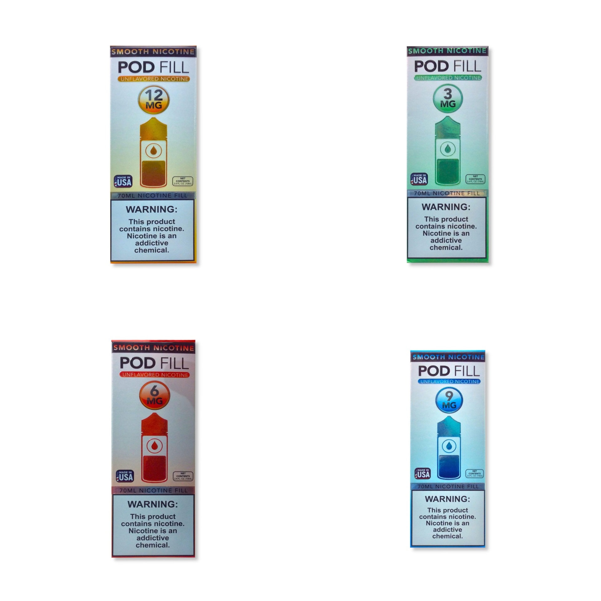 Pod Fill Unflavored Nicotine Concentrate 70ml (100ml bottle) (6MG)