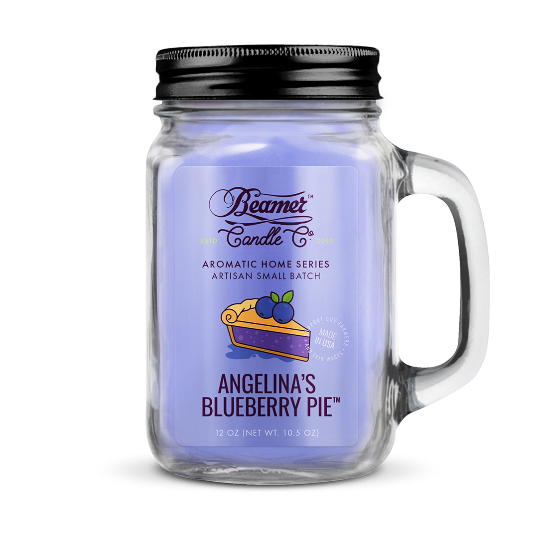 Beamer Candle Smoke Killer 12oz Mason Jar (Angelina's Blueberry Pie)