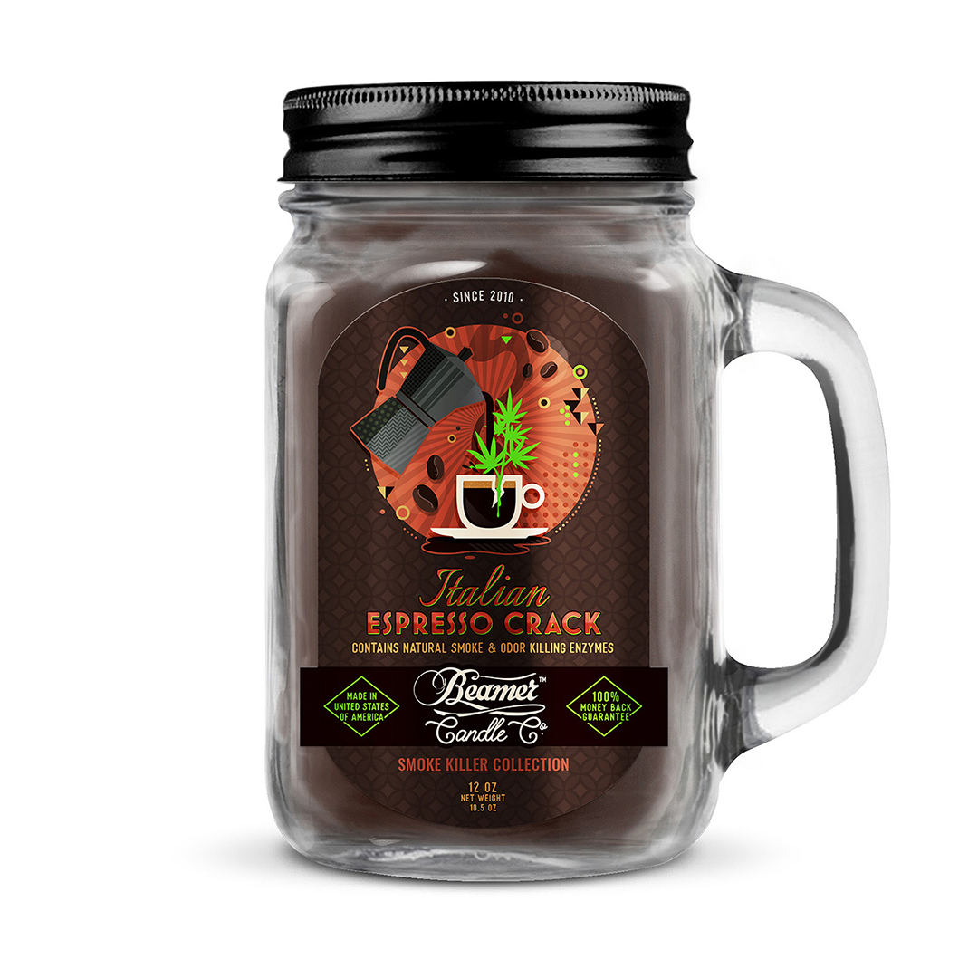 Beamer Candle Smoke Killer 12oz Mason Jar (Italian Espresso Crack)