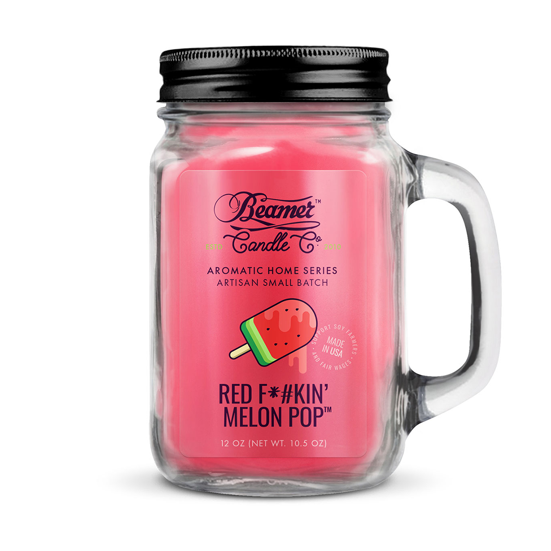 Beamer Candle Smoke Killer 12oz Mason Jar (Red Melon Pop)