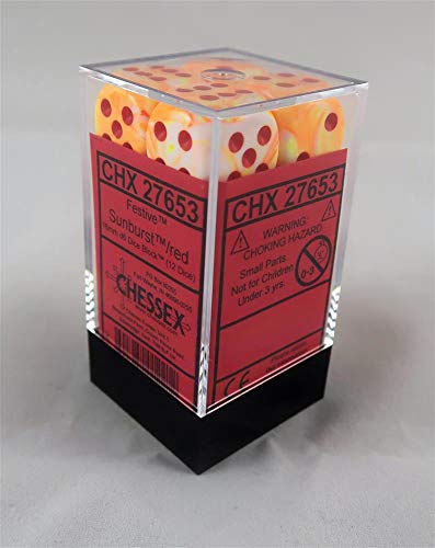 Chessex: Festive Sunburst/ Red 16mm Dice Set