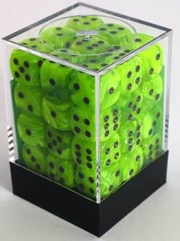 Chessex: Vortex Bright Green/Black 12mm D6 Dice Block