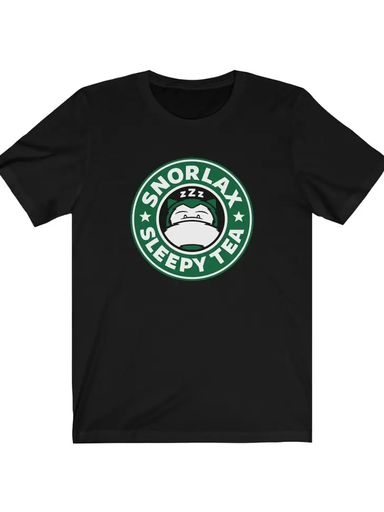 Snorlax Sleepy Tea T Shirt - Black