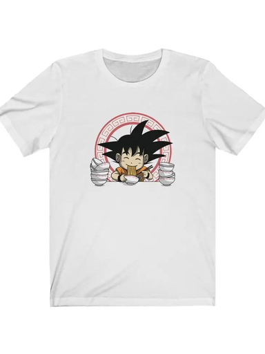 Son Goku with Ramen T Shirt - White