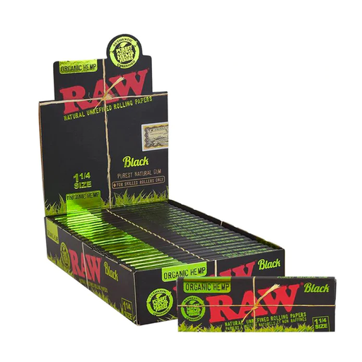 RAW Black Organic Hemp 1 1/4 Papers