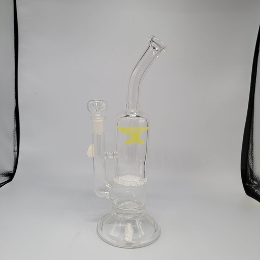 [50022] Solid Crushed Glass Perc Bent Neck 12in