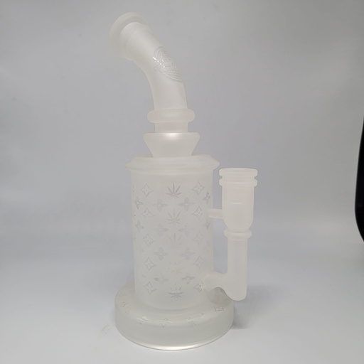 [50027] On Point Glass Matrix Perc Frosted Bent Neck 10 inch