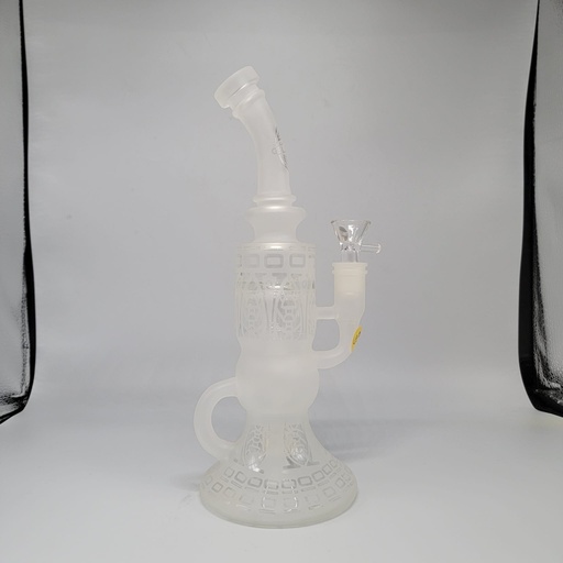 [50028] On Point Glass Matrix Perc Frosted Recycler 10 inch