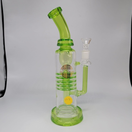 [50035] On Point Glass 5x Slotted Disk Perc 10.5 inch - Slime Green